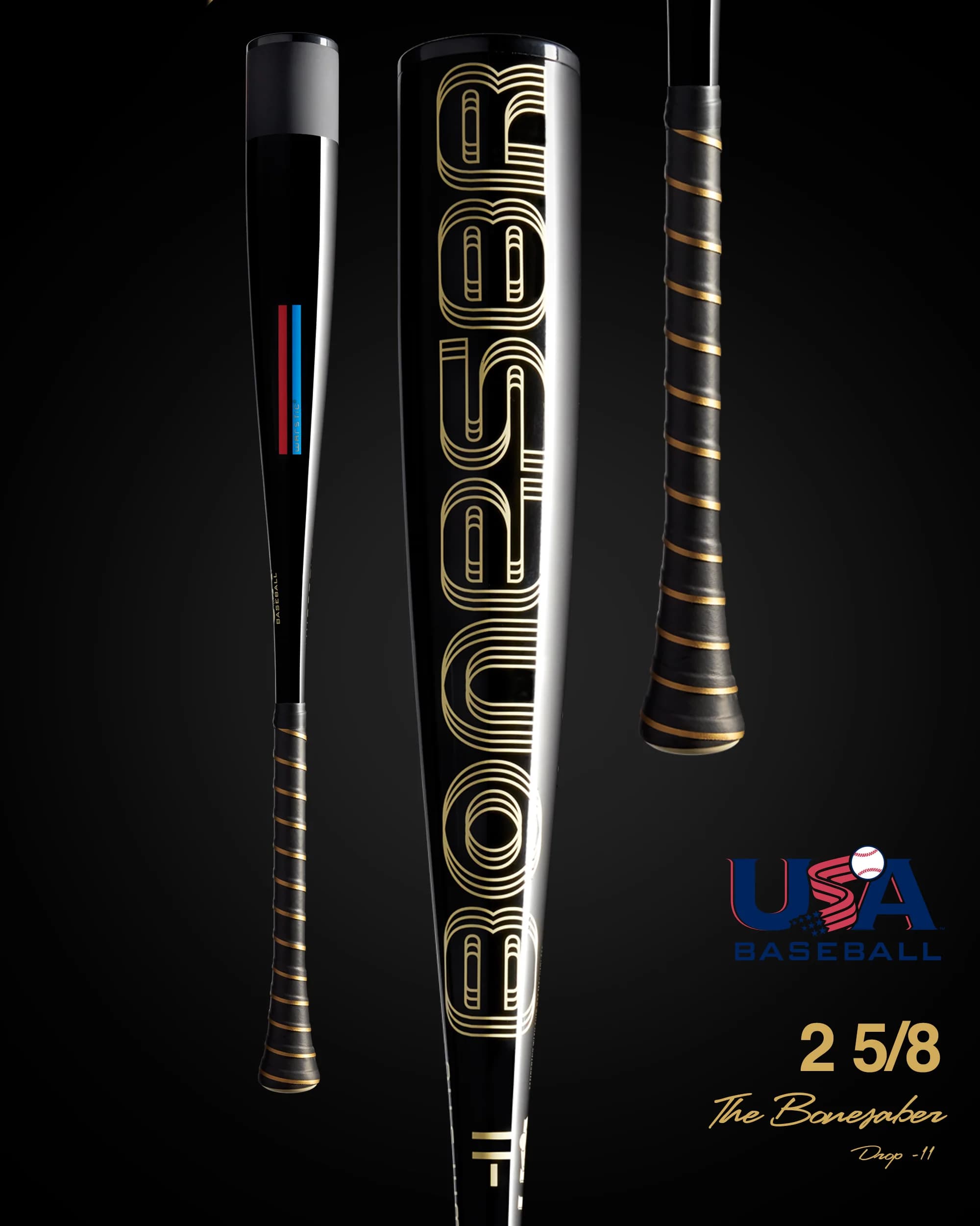 Warstic 2024 Bonesaber Black Cobra Edition USA Metal Baseball Bat -11, USA Baseball bats: photo from Warstic