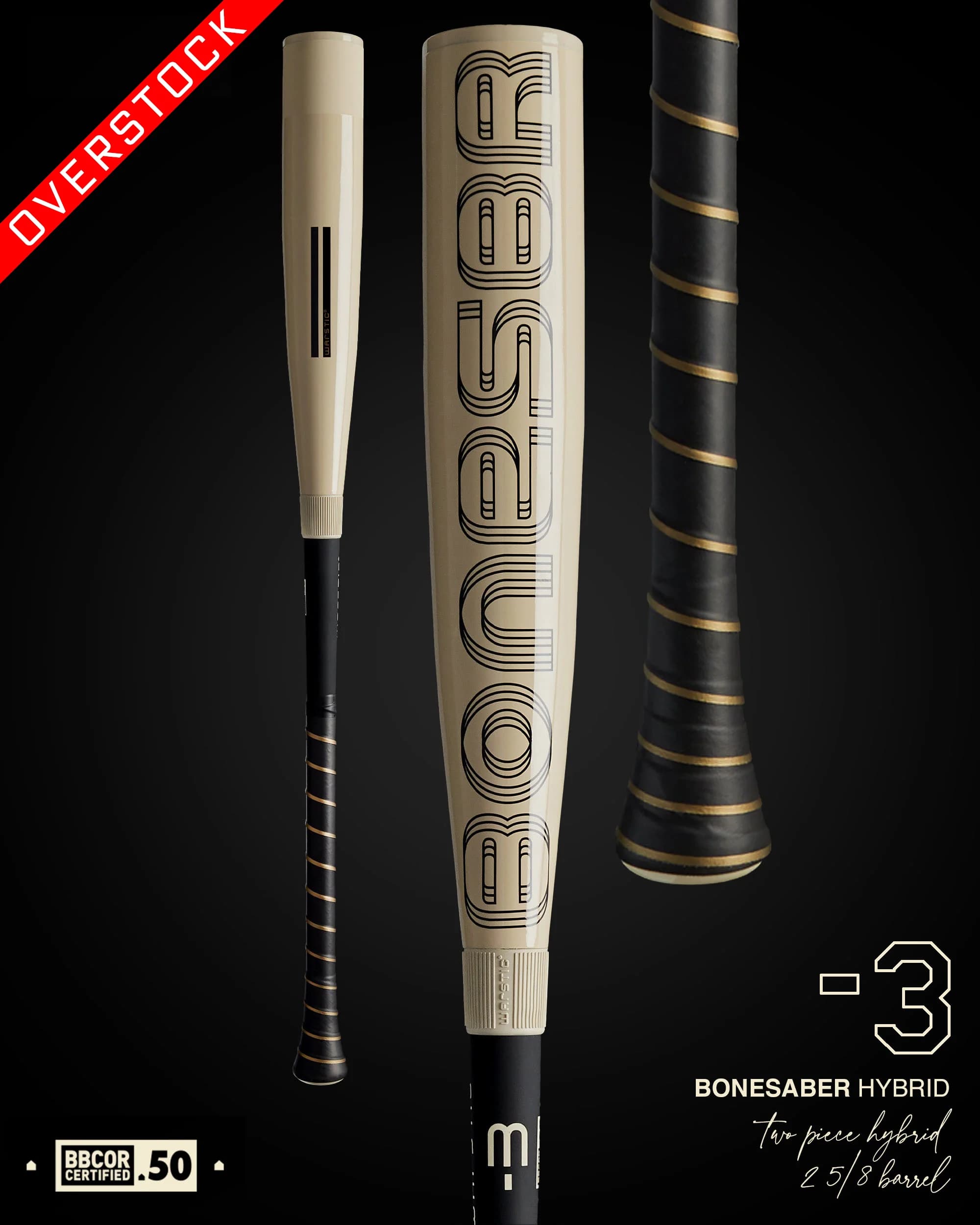 Warstic 2024 Bonesaber Hybrid BBCOR Metal Baseball Bat, BBCOR bats: photo from Warstic