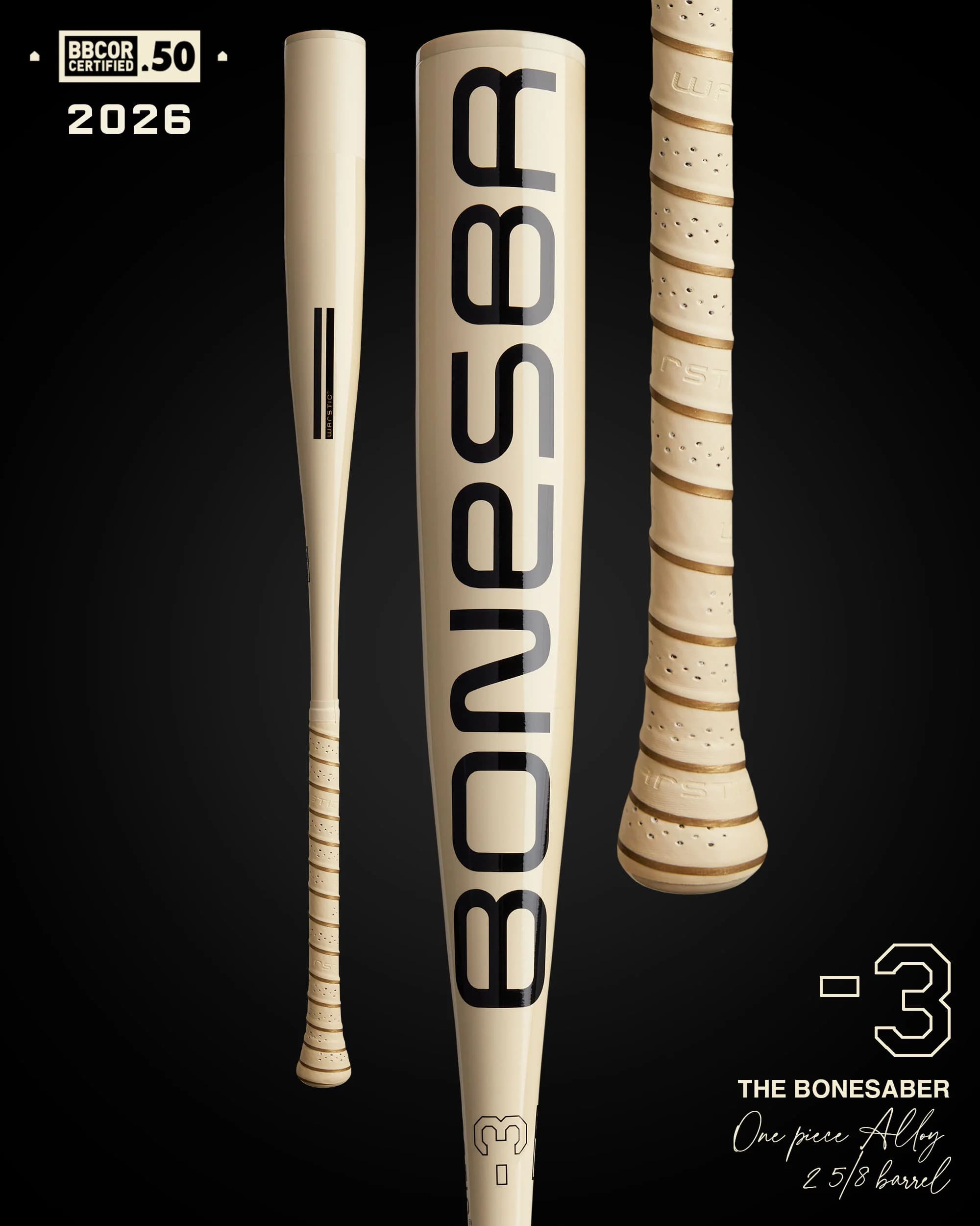 Warstic 2026 Bonesaber BBCOR Metal Baseball Bat, BBCOR bats: photo from Warstic