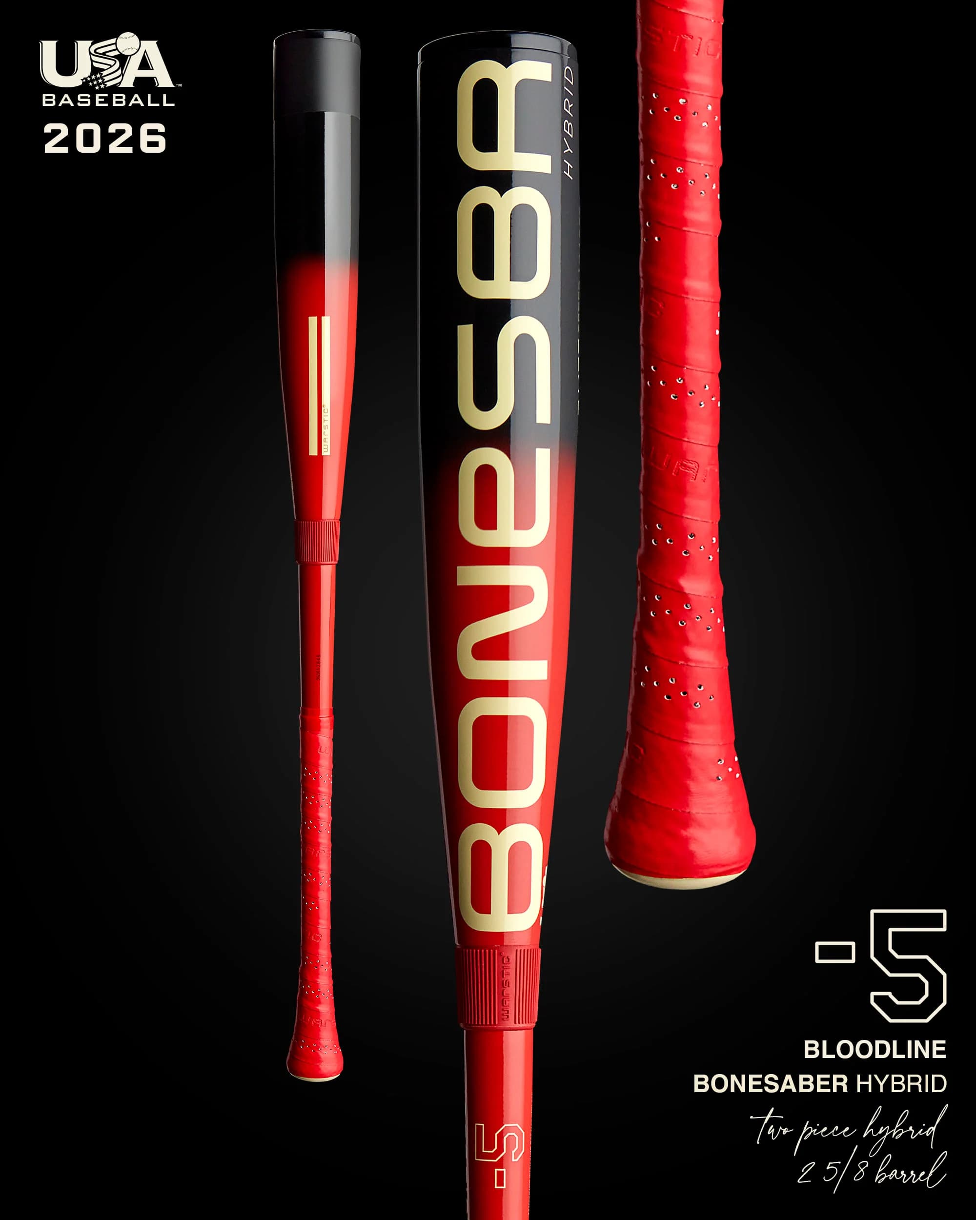 Warstic Bonesaber™ Hybrid USA Metal Baseball Bat -5 - "Bloodline", USA Baseball bats: photo from Warstic