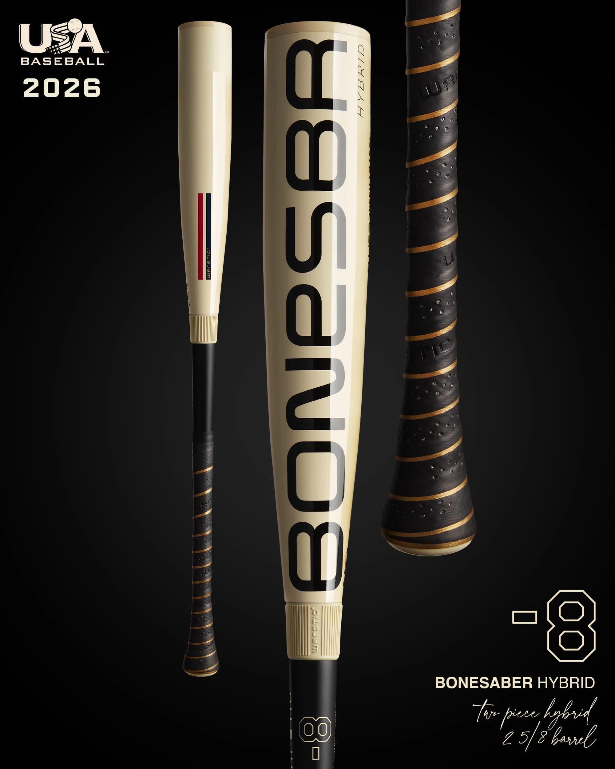Warstic Bonesaber™ Hybrid USA Metal Baseball Bat -8, USA Baseball bats: photo from Warstic