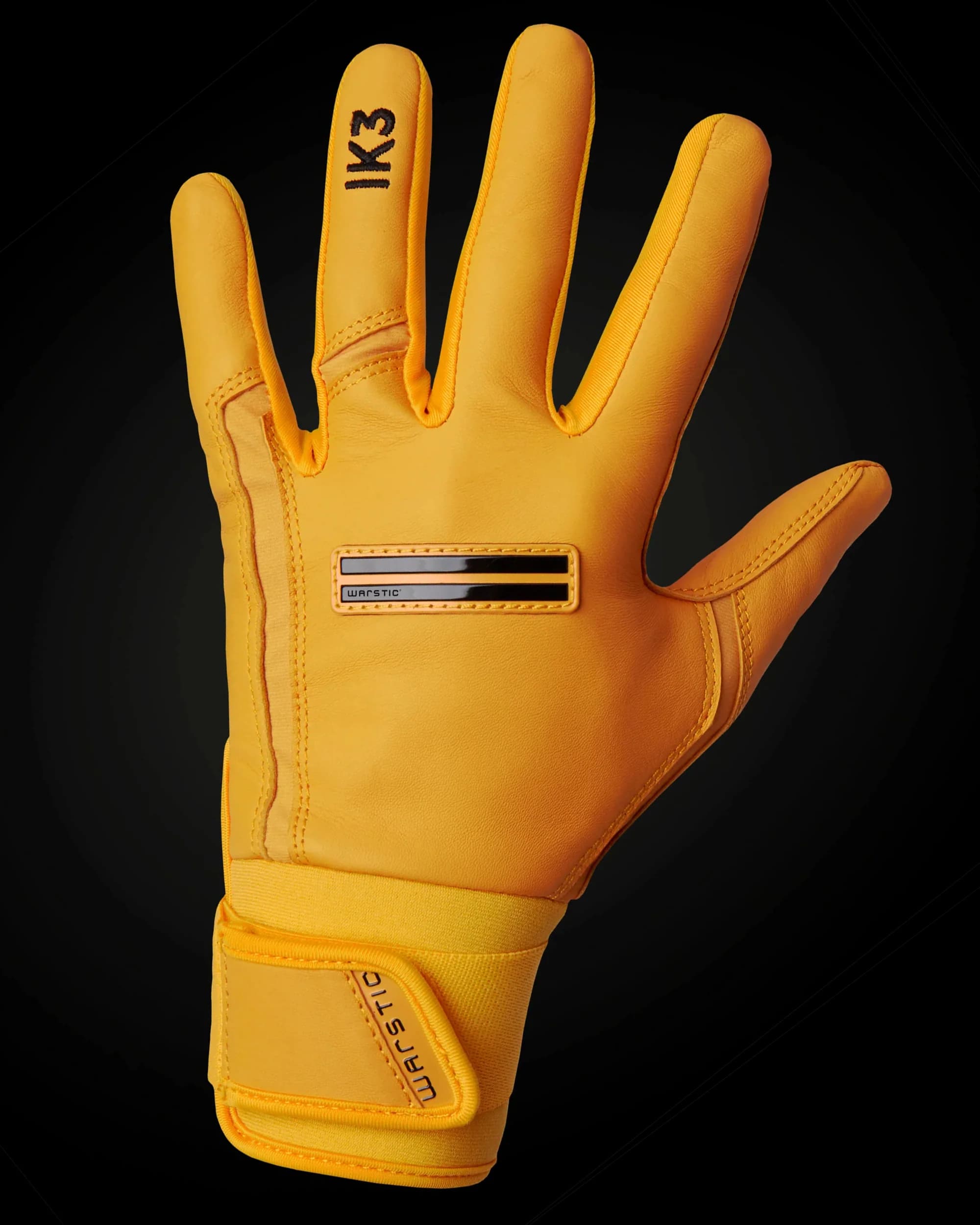 Warstic IK3 Pro Cabretta Long Cuff Batting Gloves "Athletic Gold", batting gloves: photo from Warstic